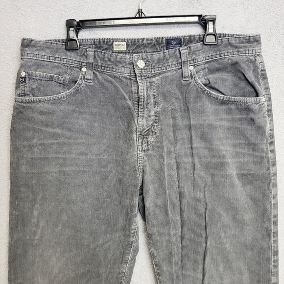Adriano Goldschmied Pants Mens 36x32 Gray Corduroy The Protege Straight Leg USA - Picture 3 of 12